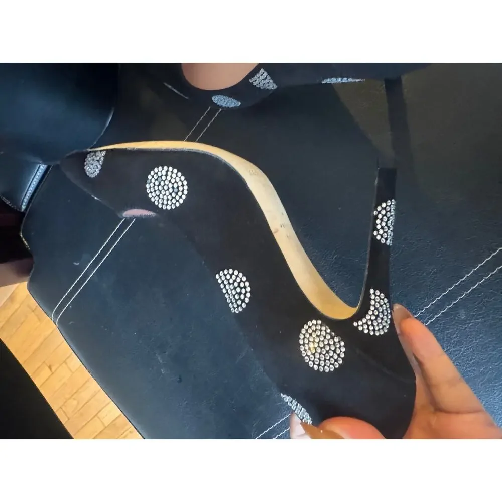 NEW kate spade suede rhinestone polka pump 6 (700